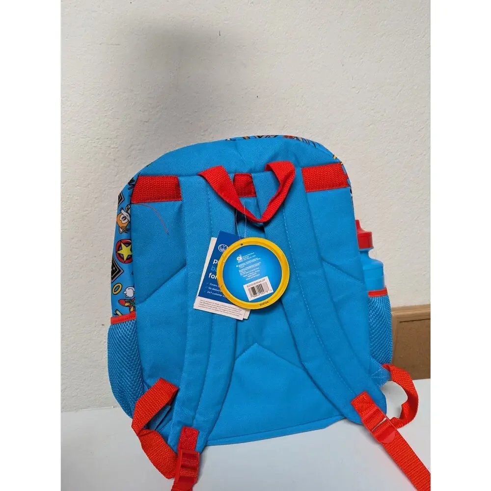 Sonic the Hedgehog 5-piece backpack set lunch bag water bottle